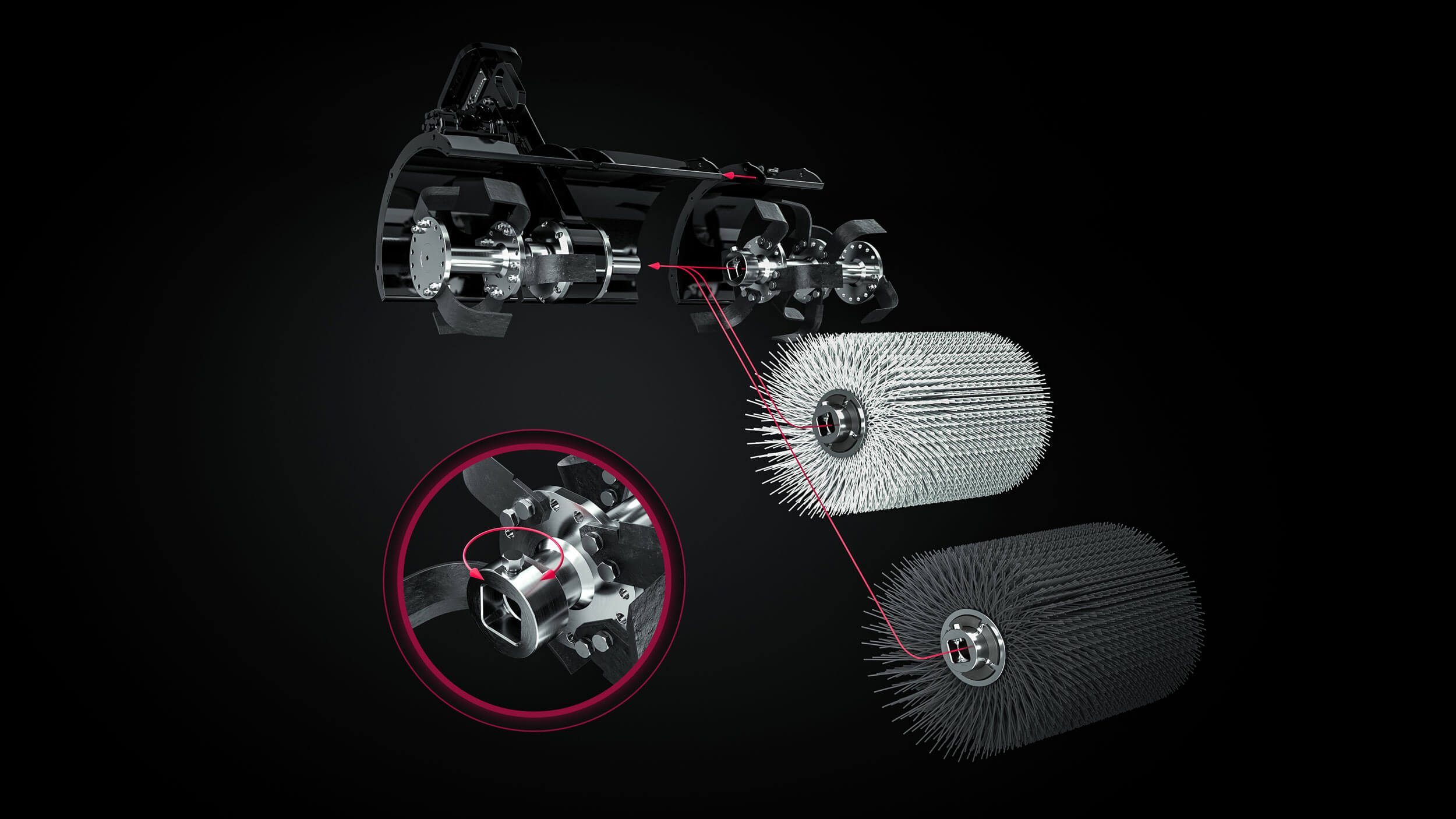 Zubehör für die Bodenfräse - Kehrwalze