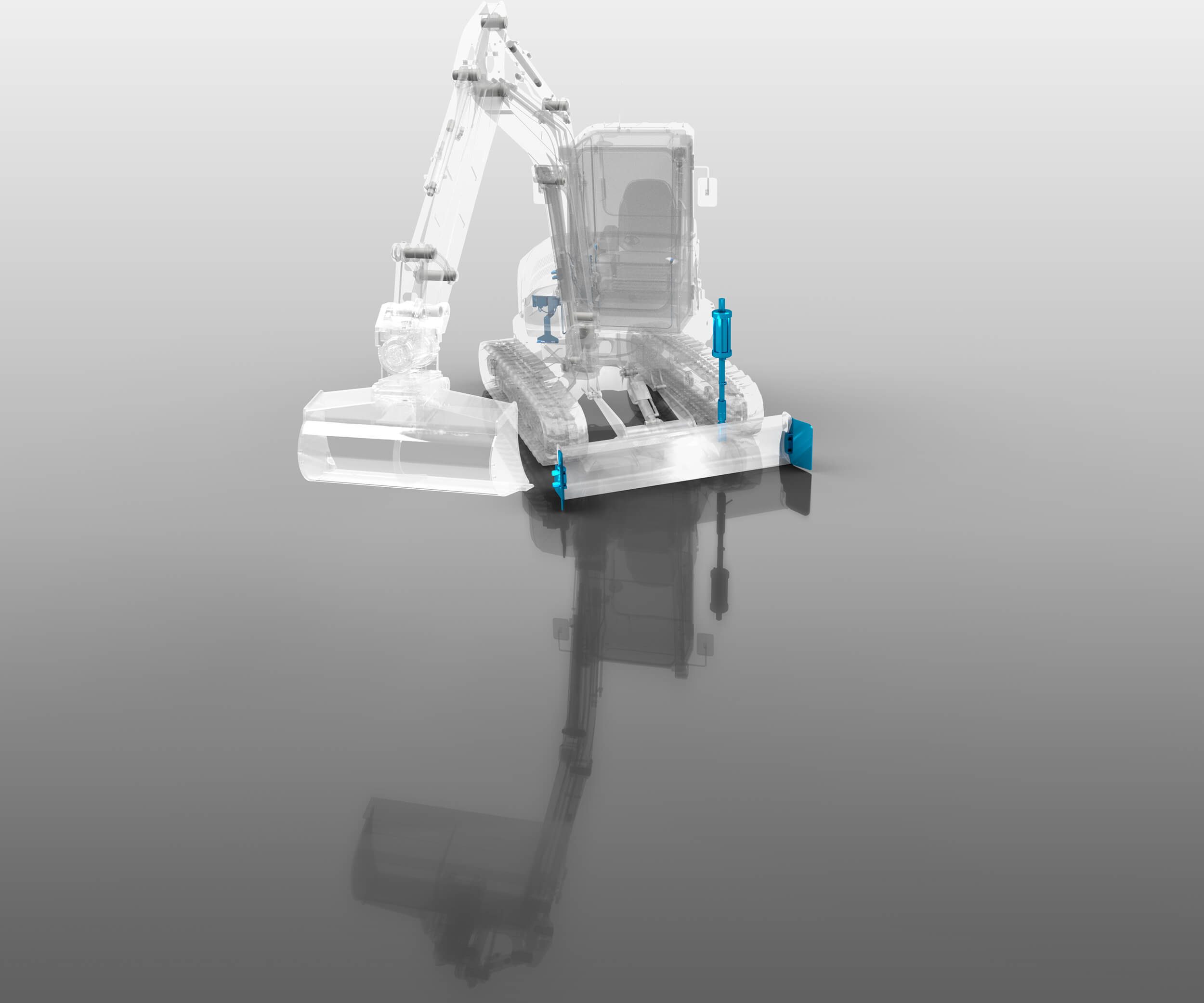 Umbaulösungen Baggerschildsteuerung Minibagger Detailansicht